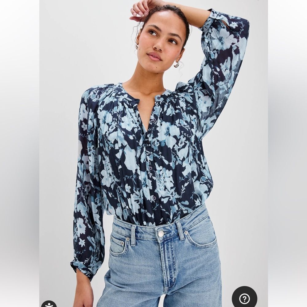 New Rails Nessie Top Indigo Blossoms Navy XS